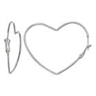 Silver Reflections Silver Plated 50mm Heart Pure Silver Over Brass 42mm Heart Hoop Earrings