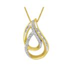 Diamond-accent 14k Yellow Gold Over Sterling Silver Pendant Necklace