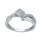 Promise My Love Womens 1/7 Ct. T.w. Genuine Round White Diamond Sterling Silver Promise Ring