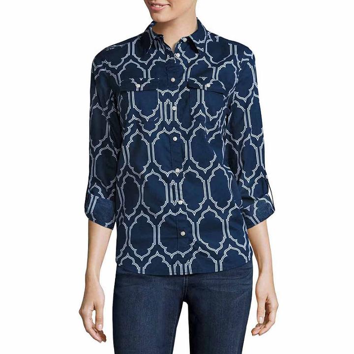 St. John's Bay Long Sleeve Button-front Shirt - Tall