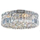 Cascade Collection 5 Light 5.5 Round Chrome Finish And Clear Crystal Flush Mount Ceiling Light
