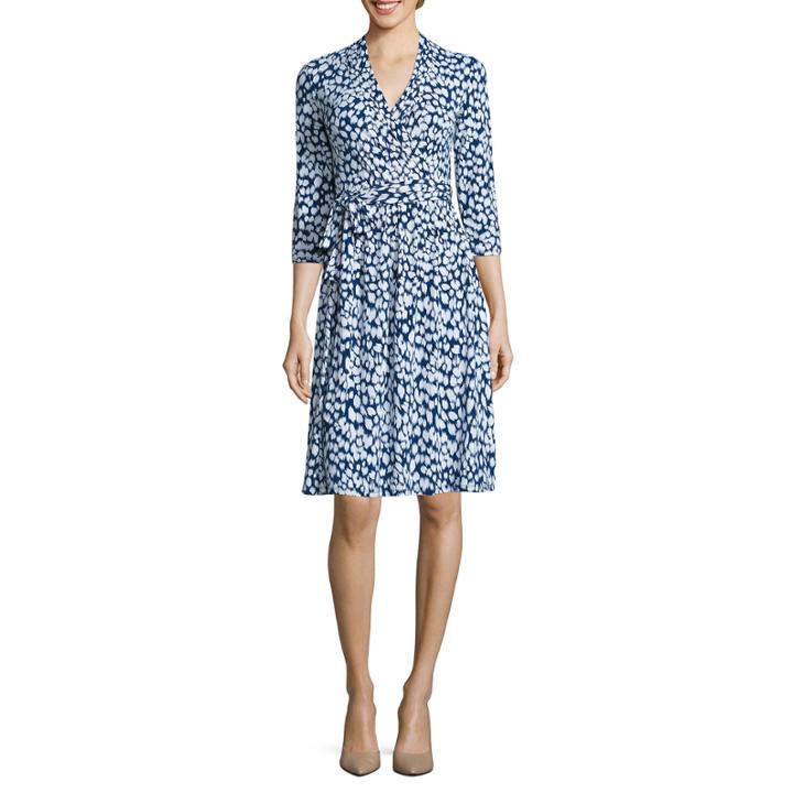 Liz Claiborne 3/4 Sleeve Wrap Dress