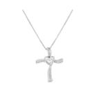 Forevermine 1/10 Ct. T.w. Diamond Sterling Silver Cross Pendant Necklace