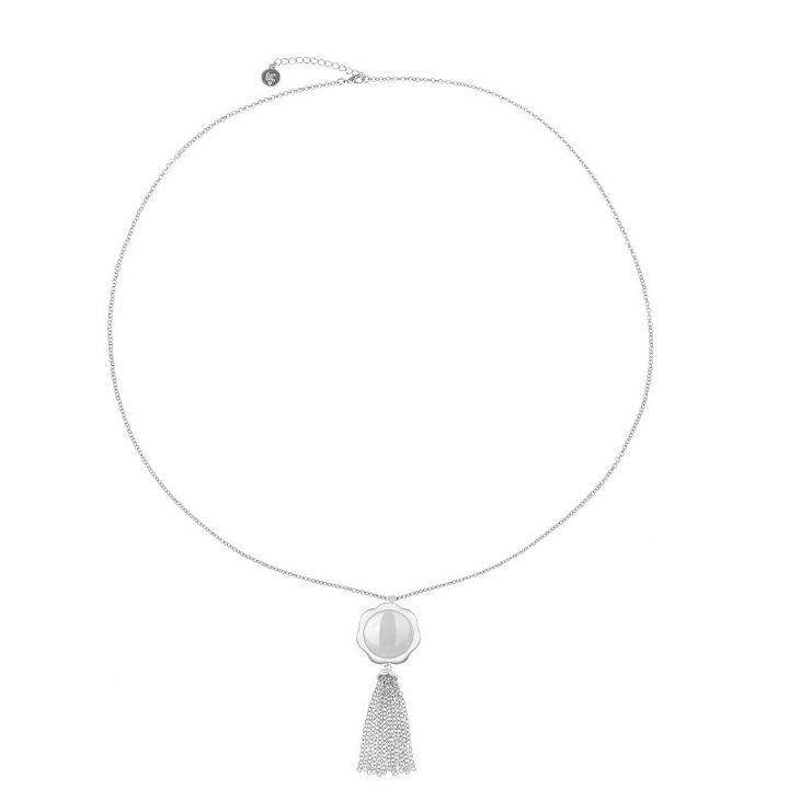 Liz Claiborne Womens White Flower Pendant Necklace