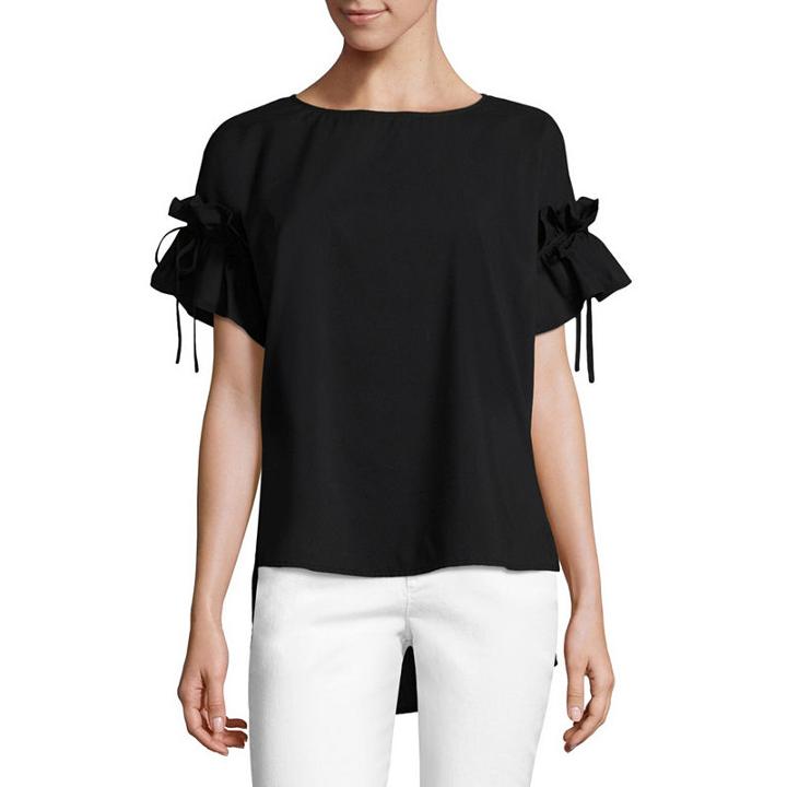 Belle + Sky Cinched Tie Sleeve Top