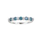 Limited Quantities Color-enhanced Blue Diamond Sterling Silver Ring