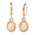 Vieste Simulated Pearl Gold-tone Leverback Earrings