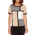 Alfred Dunner Madison Park Short-sleeve Colorblock Sweater - Petite
