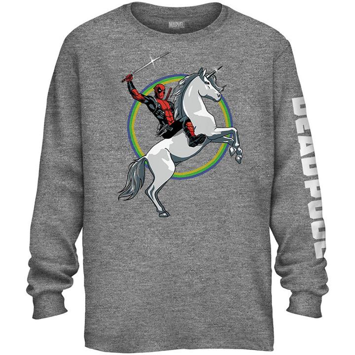 Deadpool Unicorn Ls Graphic Tee