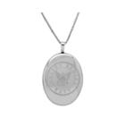 Sterling Silver Us Navy Emblem Locket Pendant Necklace