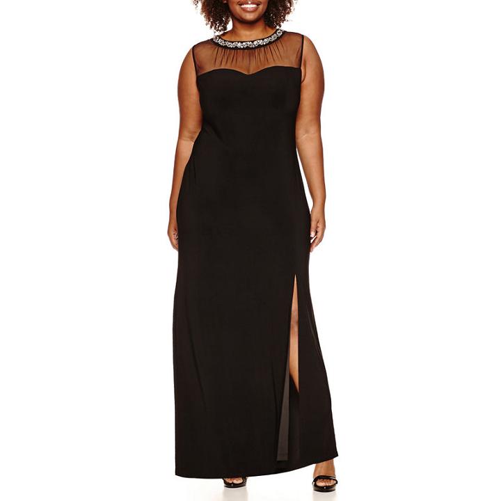 Scarlett Sleeveless Beaded Evening Gown - Plus