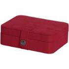 Mele & Co. Giana Red Plush Fabric Jewelry Box W/ Lift-out Tray
