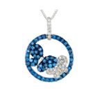 1/2 Ct. T.w. White & Color-enhanced Blue Diamond 10k White Gold Pendant