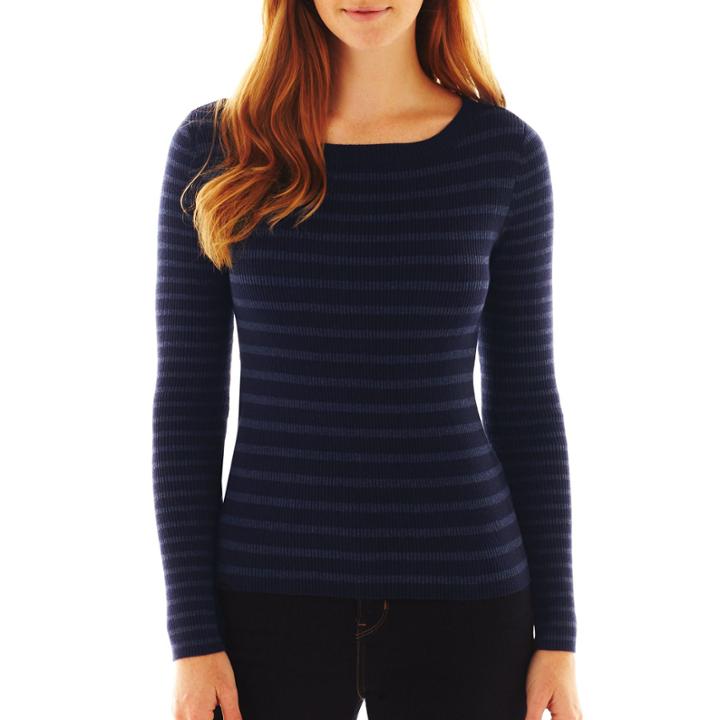 Liz Claiborne Long-sleeve Boatneck Sweater