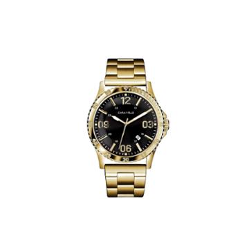 Caravelle Mens Gold Tone Strap Watch-44b120