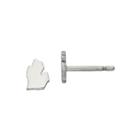 Personalized Sterling Silver Michigan Stud Earrings