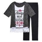 Fringe Cardi W/ Tank Legging Set