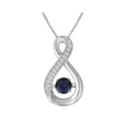 Love In Motion&trade; Lab-created Blue And White Sapphire Pendant Necklace