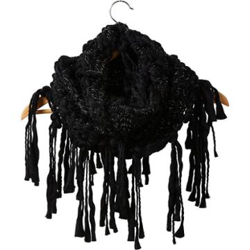 Tickled Pink Knit Fringe Infinity Cold Weather Scarf