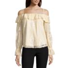 By & By Long Sleeve Lace Blouse-juniors