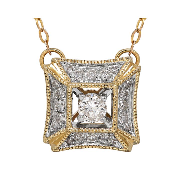 1/4 Ct. T.w. Diamond Square Pendant Necklace