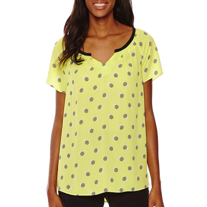Worthington Short-sleeve Notch-neck Top - Tall