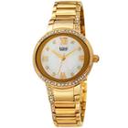 Burgi Womens Gold Tone Strap Watch-b-187yg