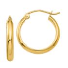14k Gold 18mm Round Hoop Earrings