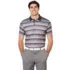 Pga Tour Short Sleeve Stripe Doubleknit Polo Shirt