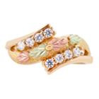 Landstroms Black Hills Gold Cubic Zirconia 10k Gold & Sterling Silver Bypass Ring