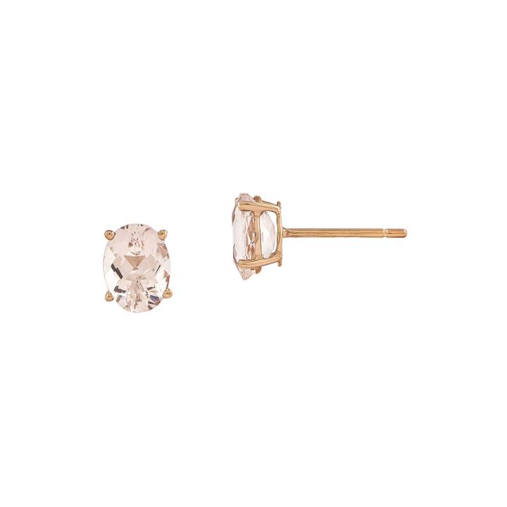 Genuine Morganite 14k Rose Gold Stud Earrings