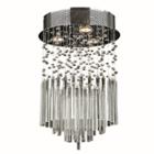 Torrent Collection 3 Light 12 Chrome Finish And Clear Crystal Round Flush Mount Ceiling Light