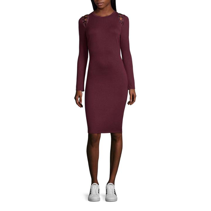 T.d.c Long Sleeve Lace Up Dress