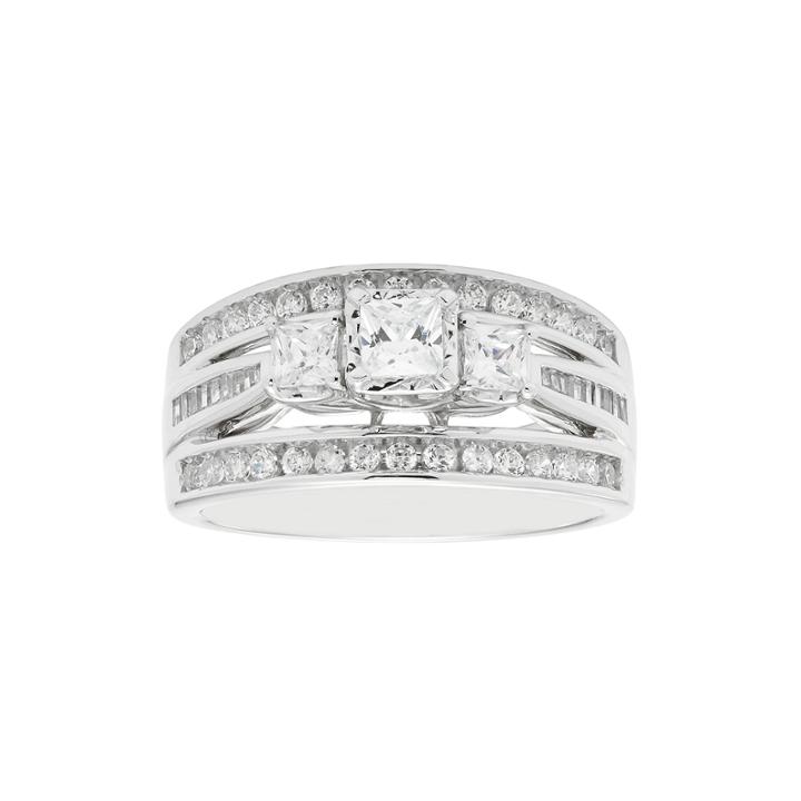 Love Lives Forever&trade; 1 Ct. T.w. Princess-cut Diamond 10k White Gold 3-stone Ring