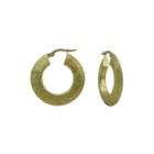 14k Yellow Gold Textured 25mm Hoop Earrings