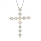 Womens 1/2 Ct. T.w. Genuine White Diamond Cross Pendant Necklace