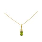 Genuine Green Peridot Diamond-accent 14k Yellow Gold Pendant Necklace