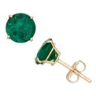 Lab Created Green Emerald 6mm Stud Earrings