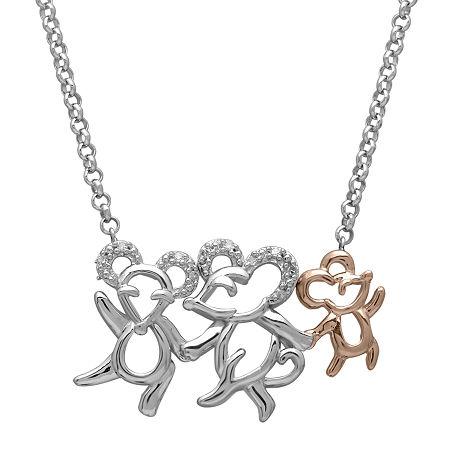 Diamond-accent Two-tone Mouse Pendant Necklace