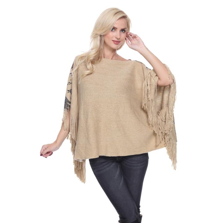 White Mark Eagle Wings Poncho