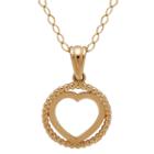 Infinite Gold&trade; 14k Yellow Gold Circle Heart Pendant Necklace