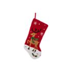 Glitzhome Reindeer Hooked Christmas Stocking