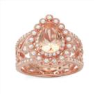 Diamonart Womens 3 Ct. T.w. Pink Cubic Zirconia 14k Gold Over Silver Cocktail Ring