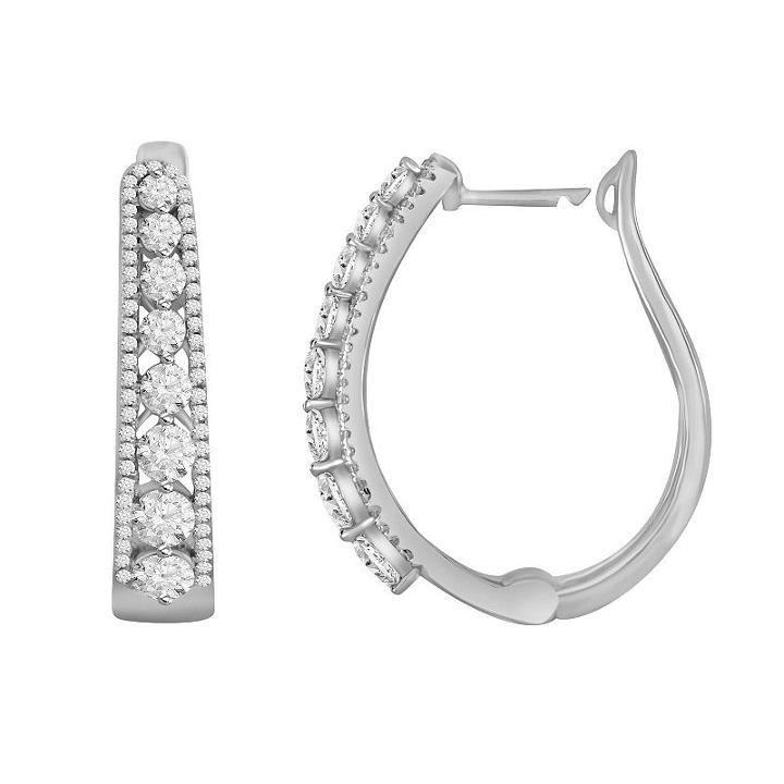 1 1/2 Ct. T.w. Genuine White Diamond 22.1mm Stud Earrings