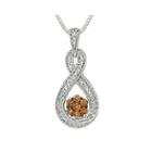 3/8 Ct. T.w. White & Champagne Diamond Sterling Silver Infinity Pendant Necklace