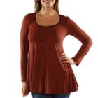 24/7 Comfort Apparel Striped Printed Tunic Top