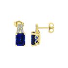 Lab-created Blue And White Sapphire Split-top Stud Earrings