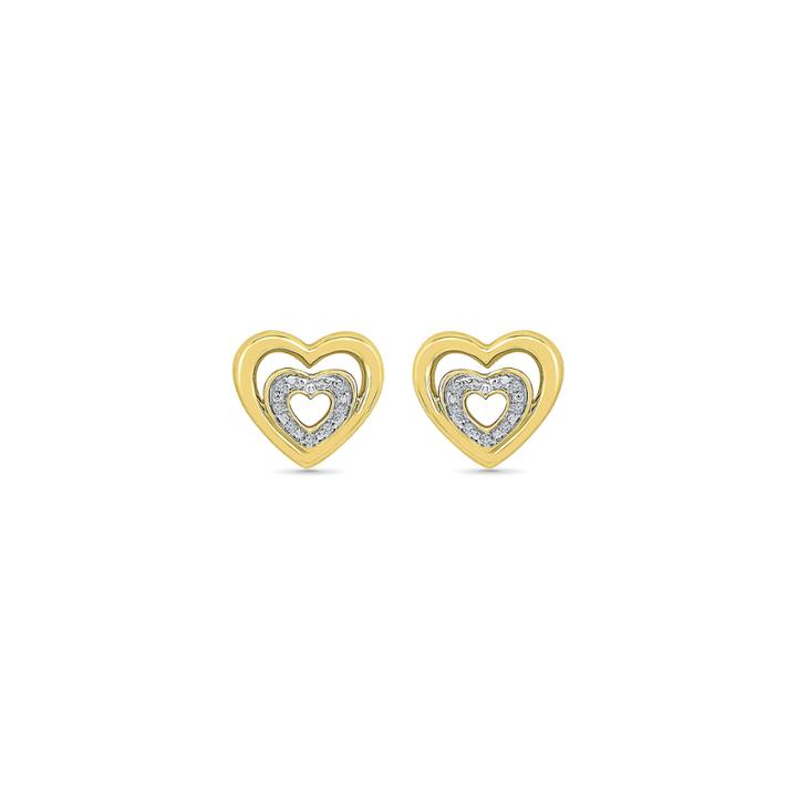 Diamond Accent Round White Diamond Gold Over Silver Stud Earrings