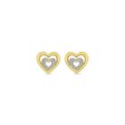 Diamond Accent Round White Diamond Gold Over Silver Stud Earrings