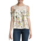 By & By Short Sleeve Round Neck Knit Blouse-juniors